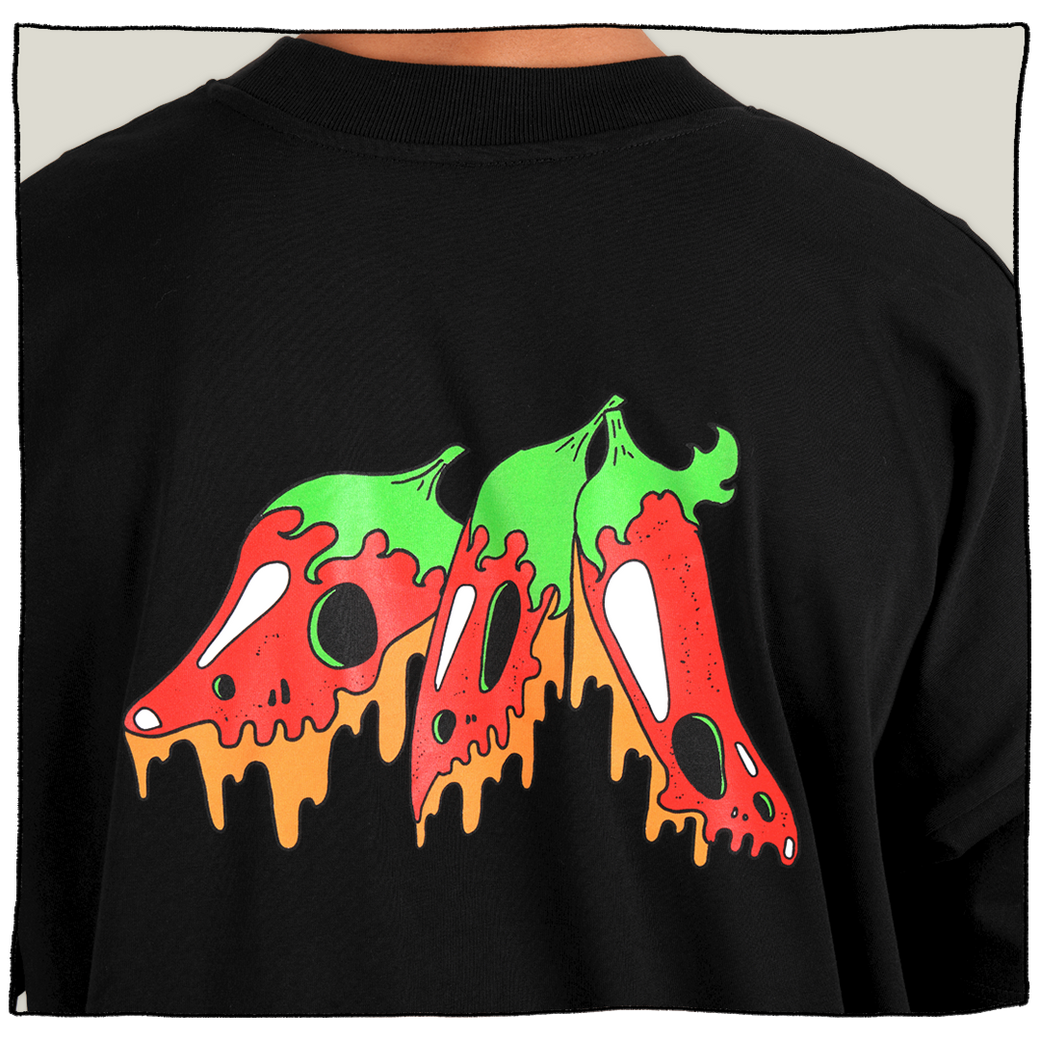 Spicy Heatwave Oversized T-Shirt in Black