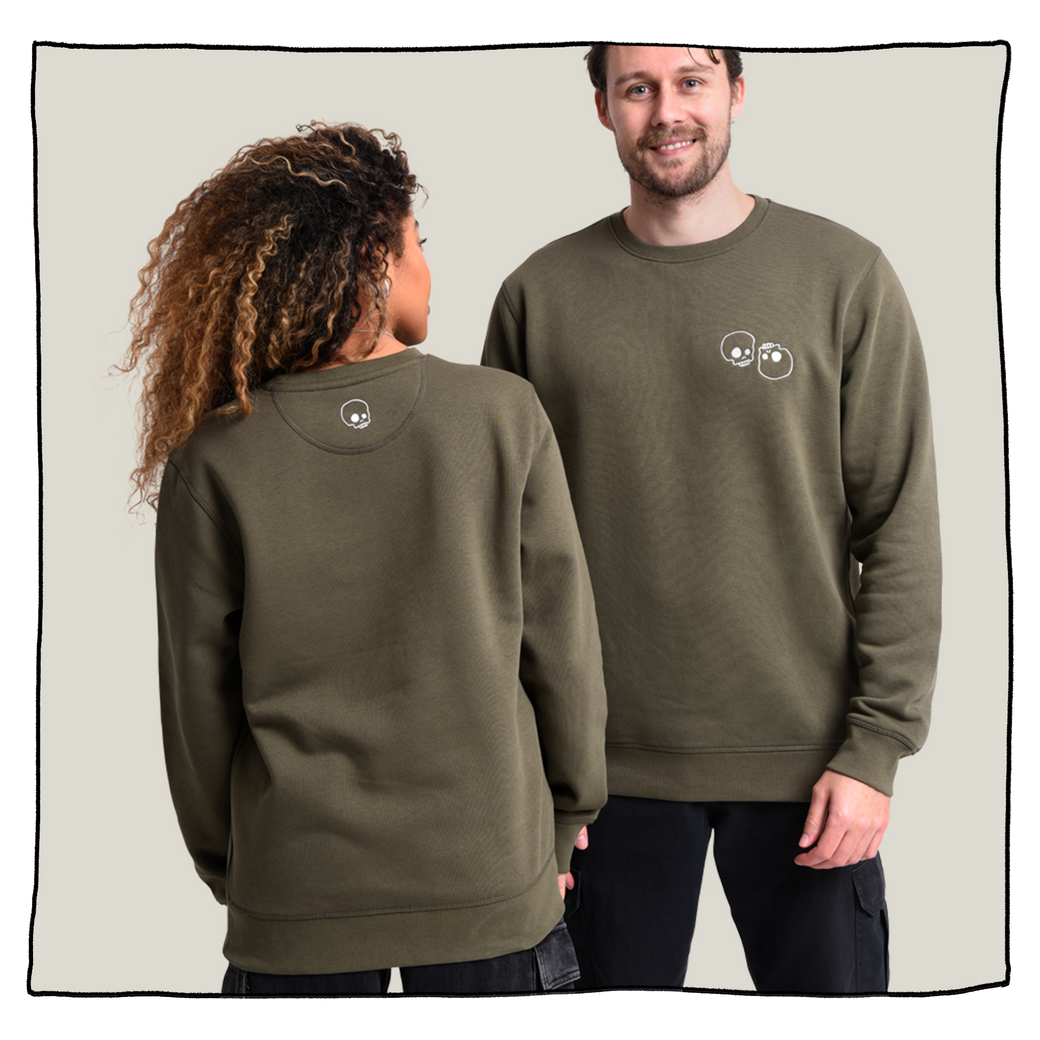 Skulls Sweatshirt in Khaki