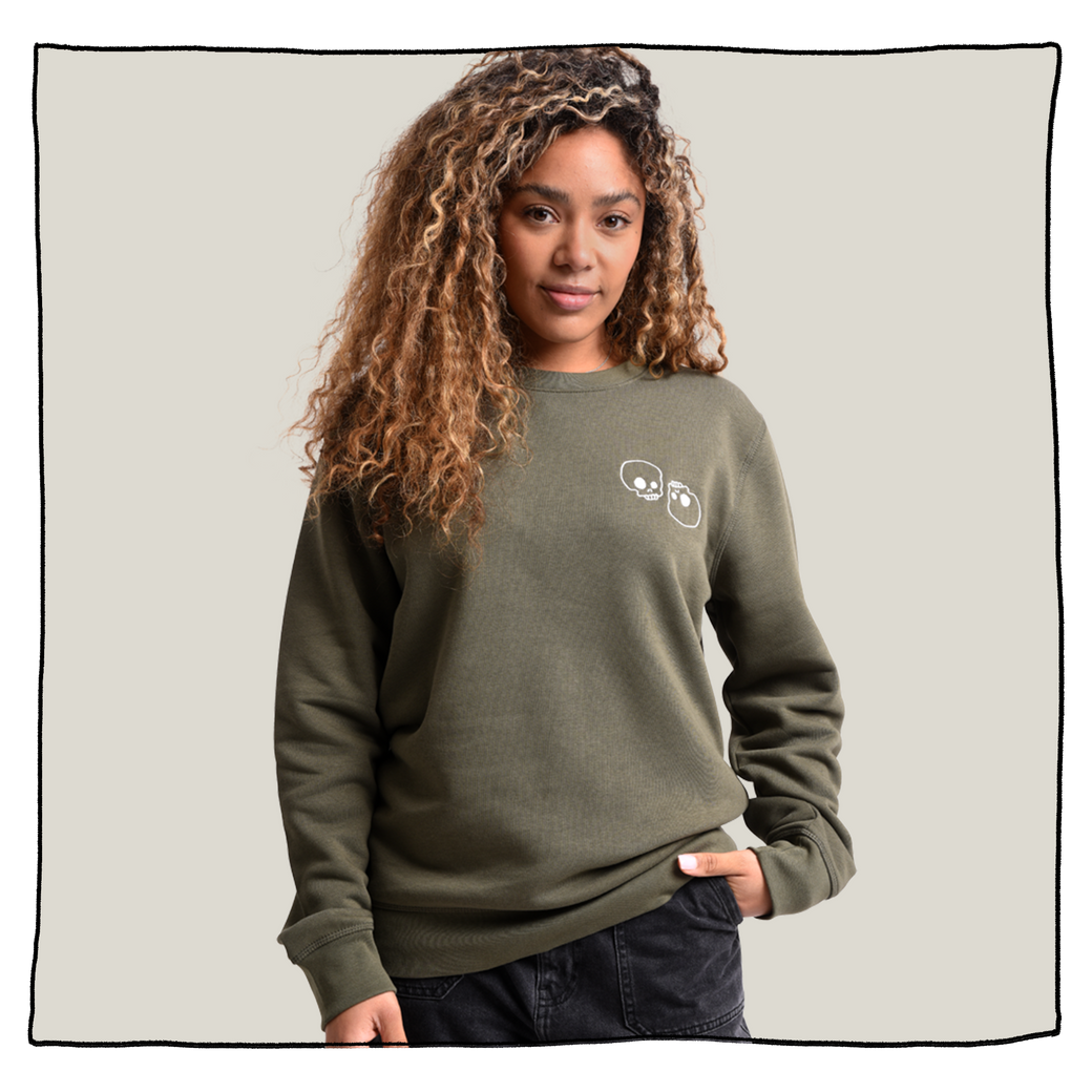 Skulls Sweatshirt in Khaki