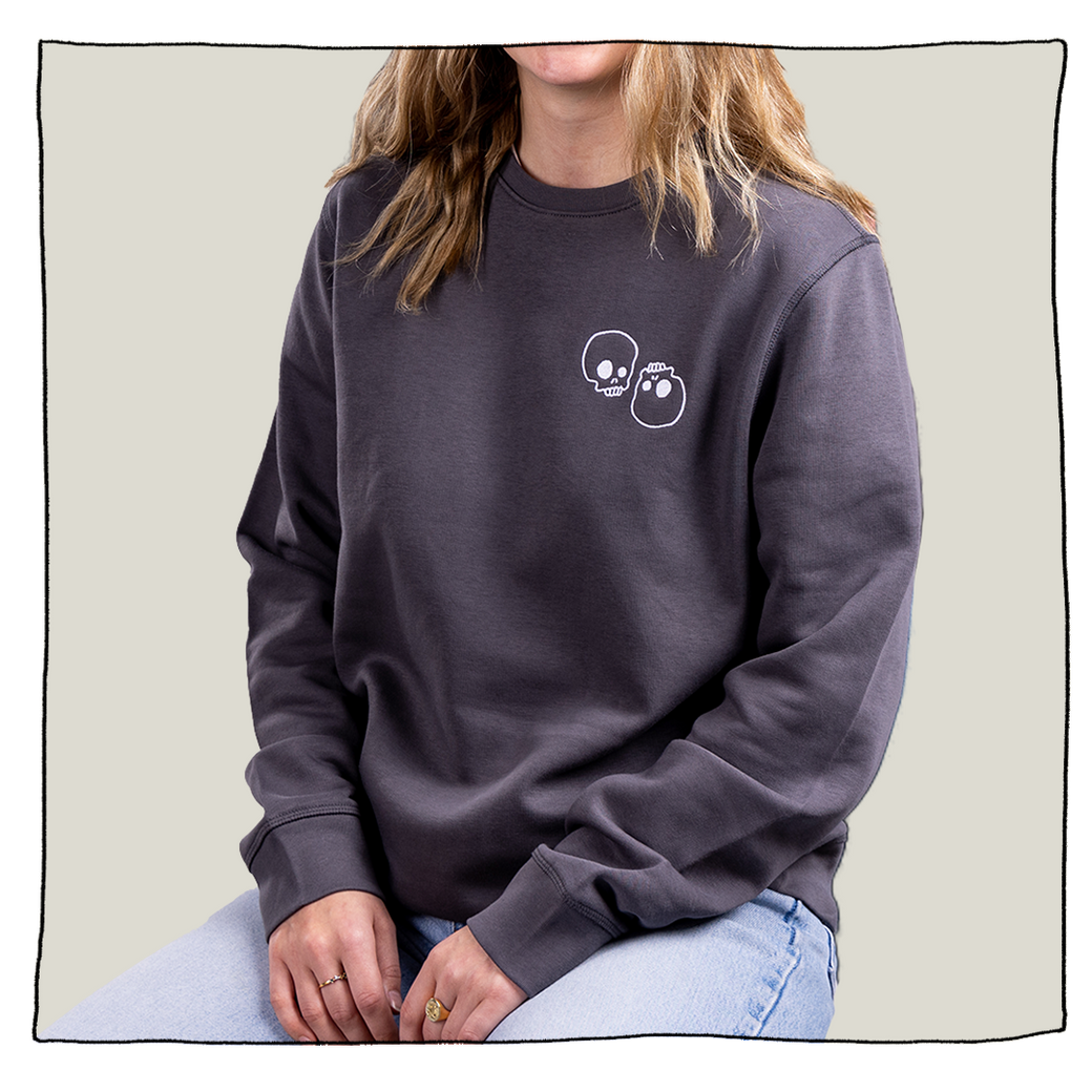 Skulls Sweatshirt in Grey