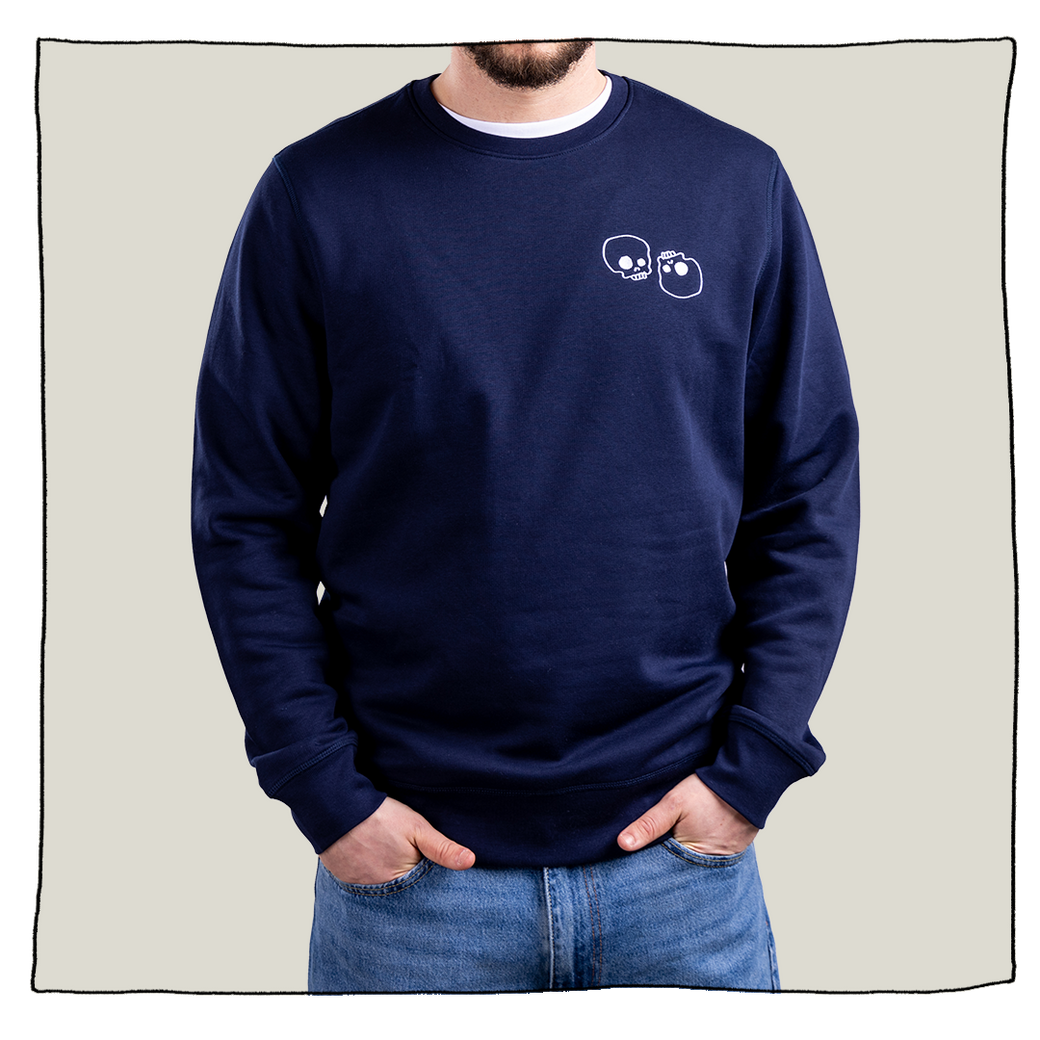 Skulls Sweatshirt in Navy