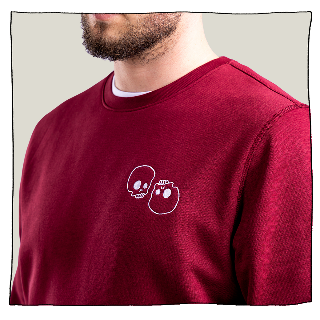 Skulls Sweatshirt in Burgundy