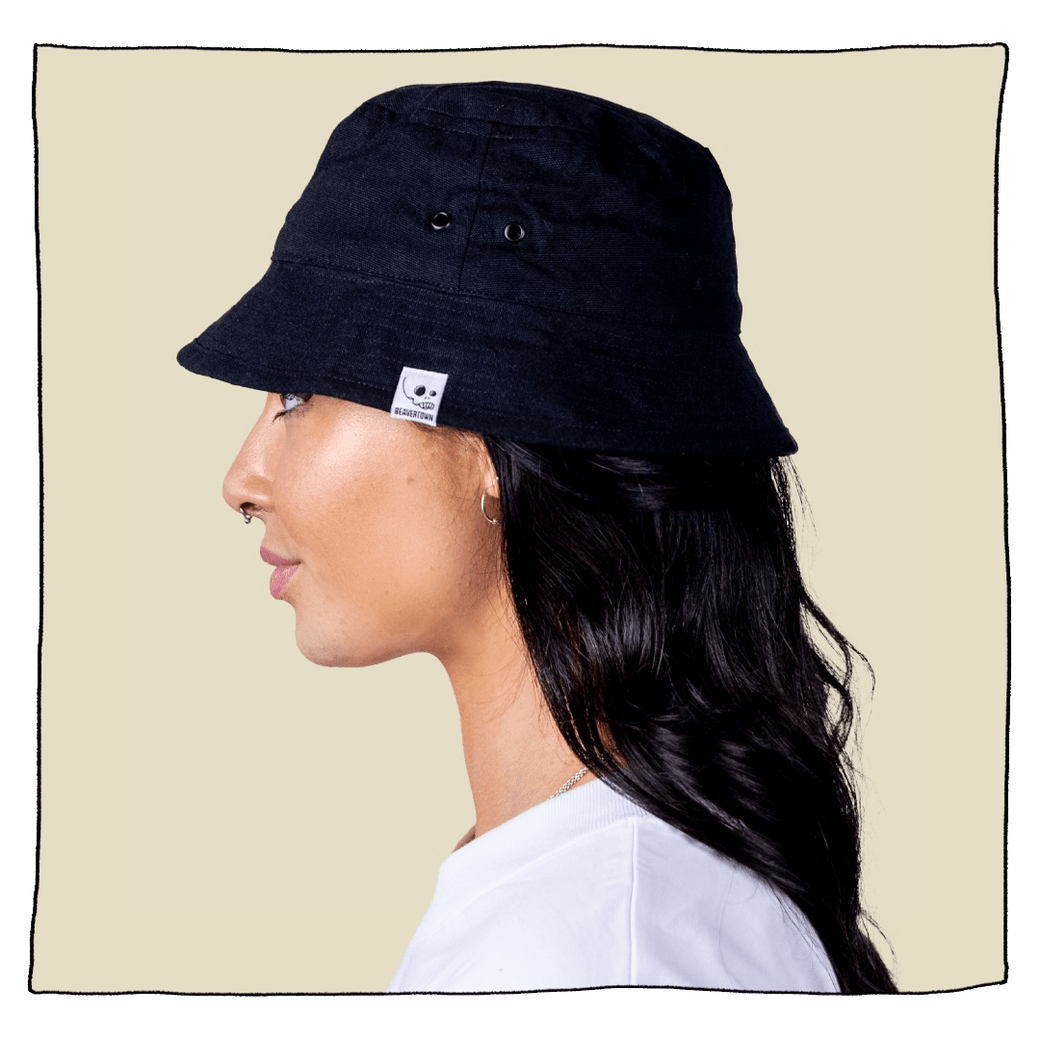 Skull Bucket Hat in Black