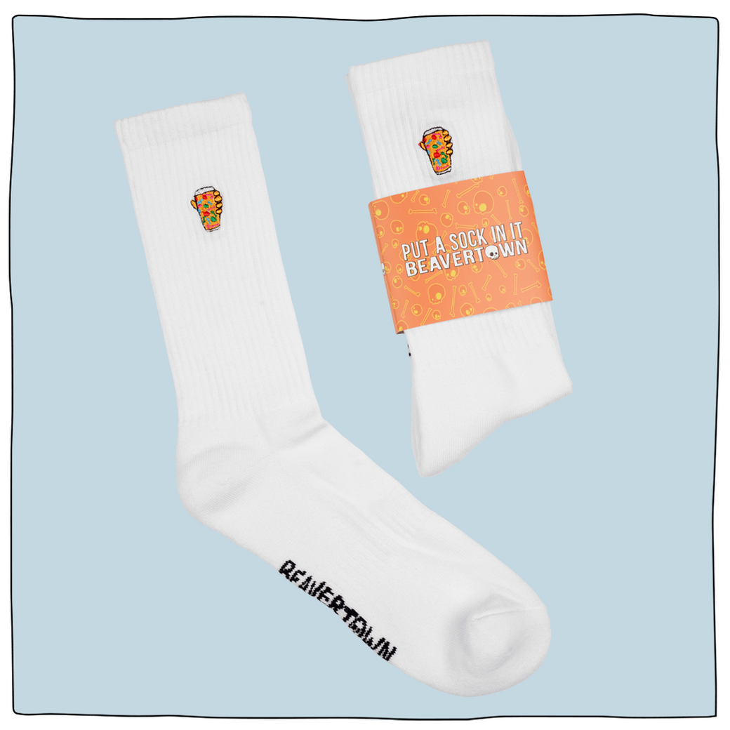 Mini Pint Embroidered Socks