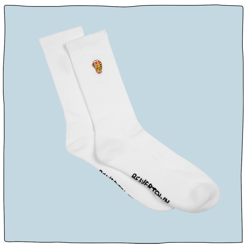 Mini Pint Embroidered Socks