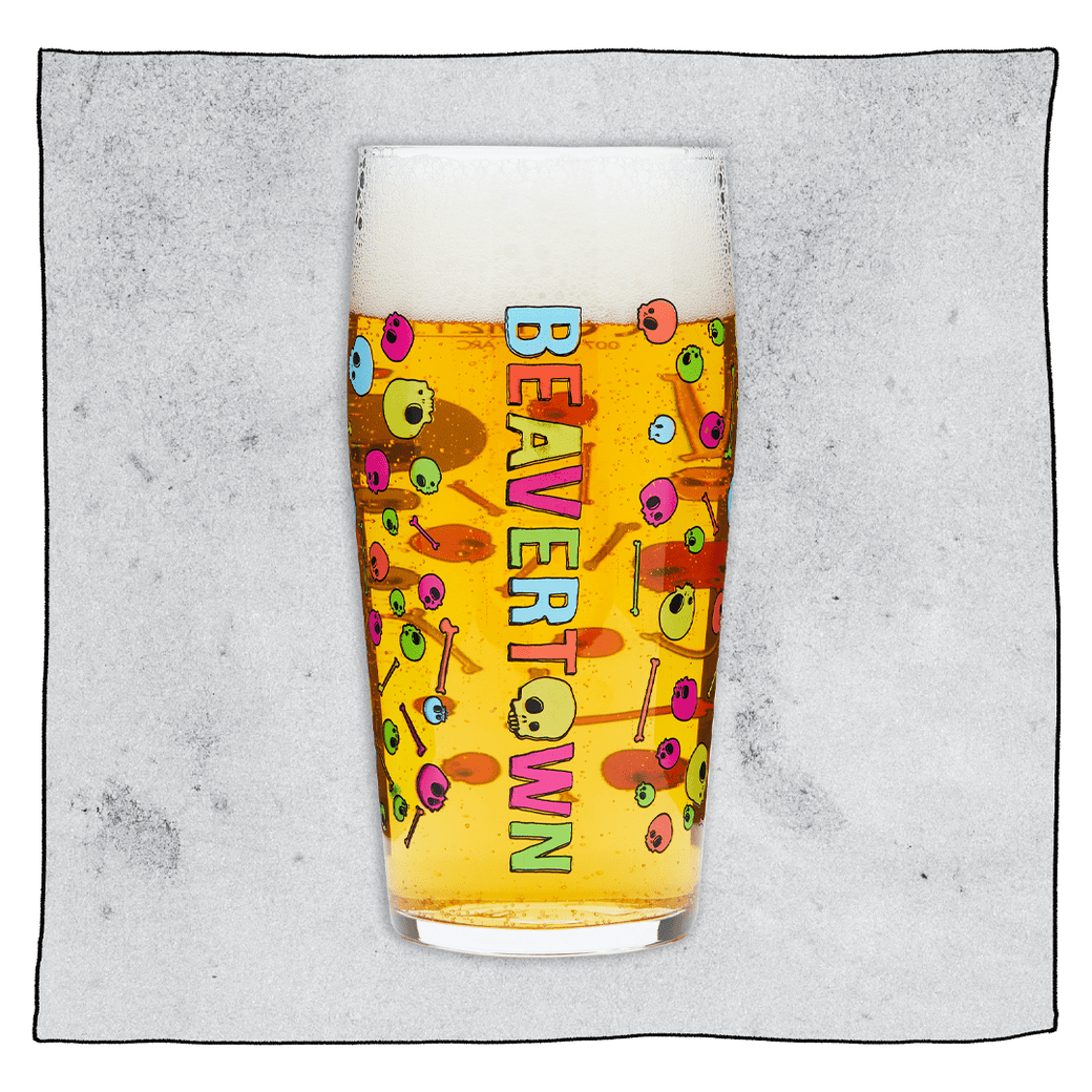 Psychedelic Skull Pint Glass