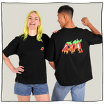 Spicy Heatwave Oversized T-Shirt in Black