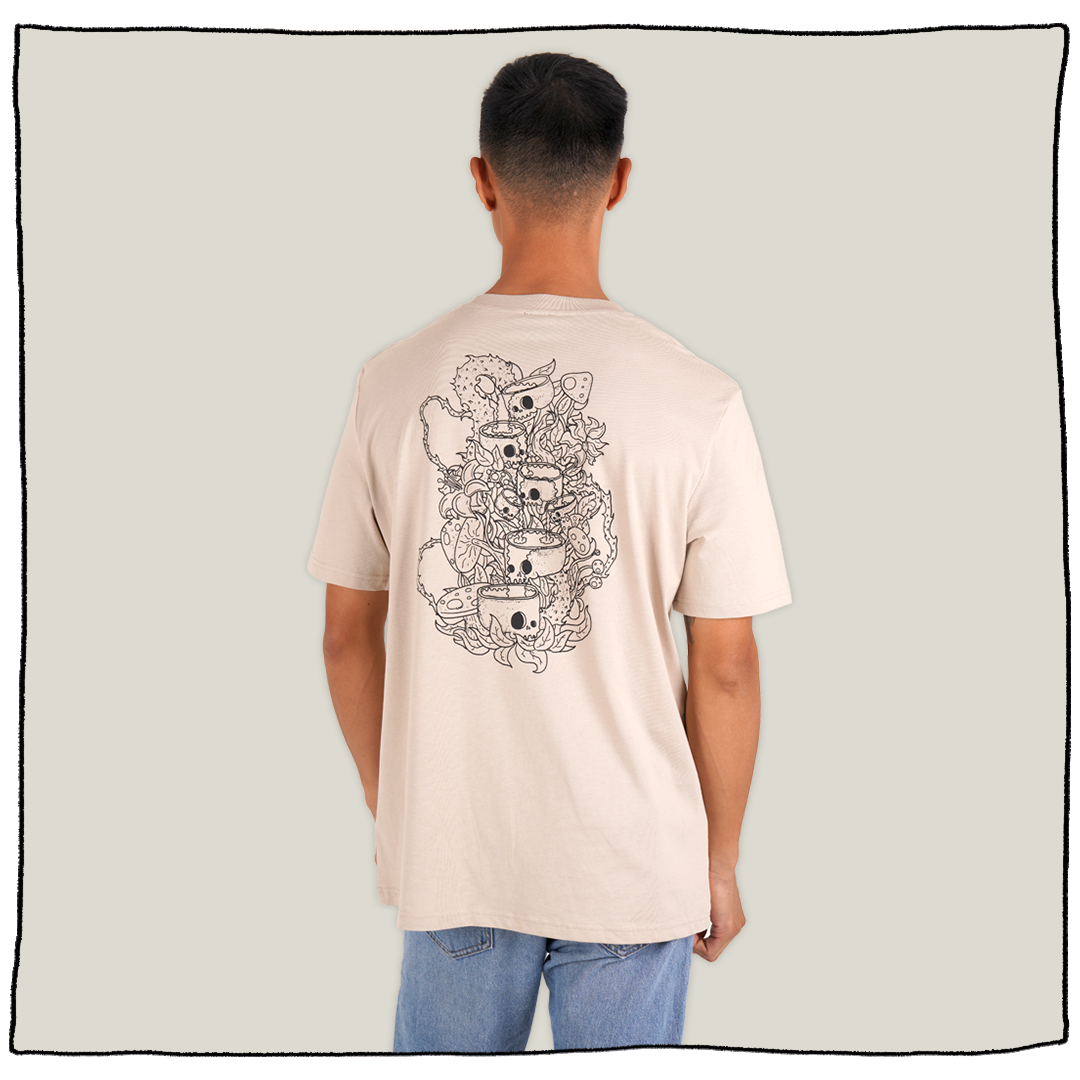 Skull Garden Outline T Shirt