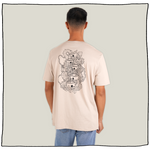 Skull Garden Outline T-Shirt in Natural