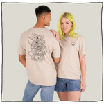 Skull Garden Outline T-Shirt in Natural