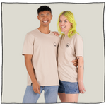 Skull Garden Outline T-Shirt in Natural