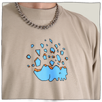 Fractured Skull Oversized Tee in Stone