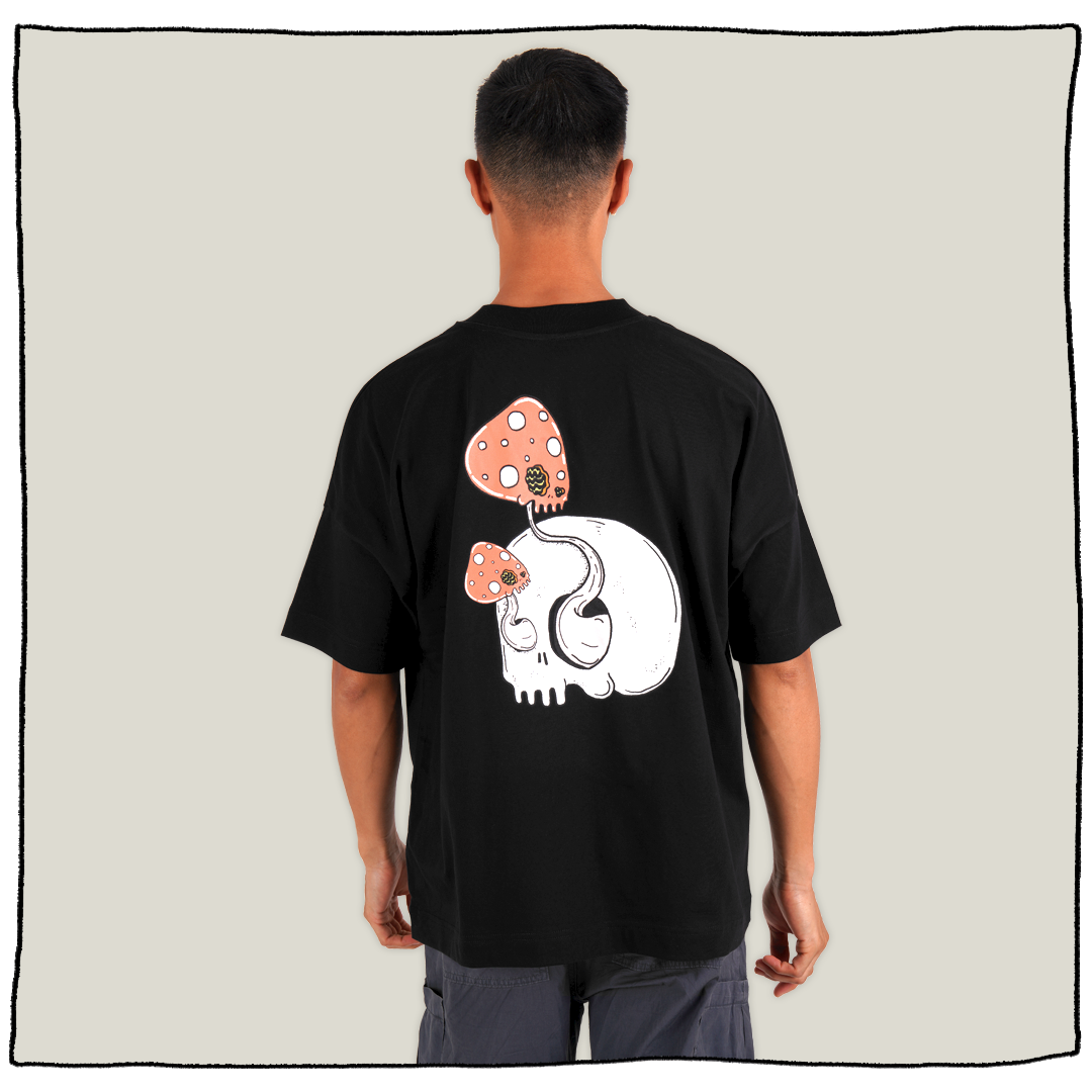 Skullshroom Oversized Print T Shirt