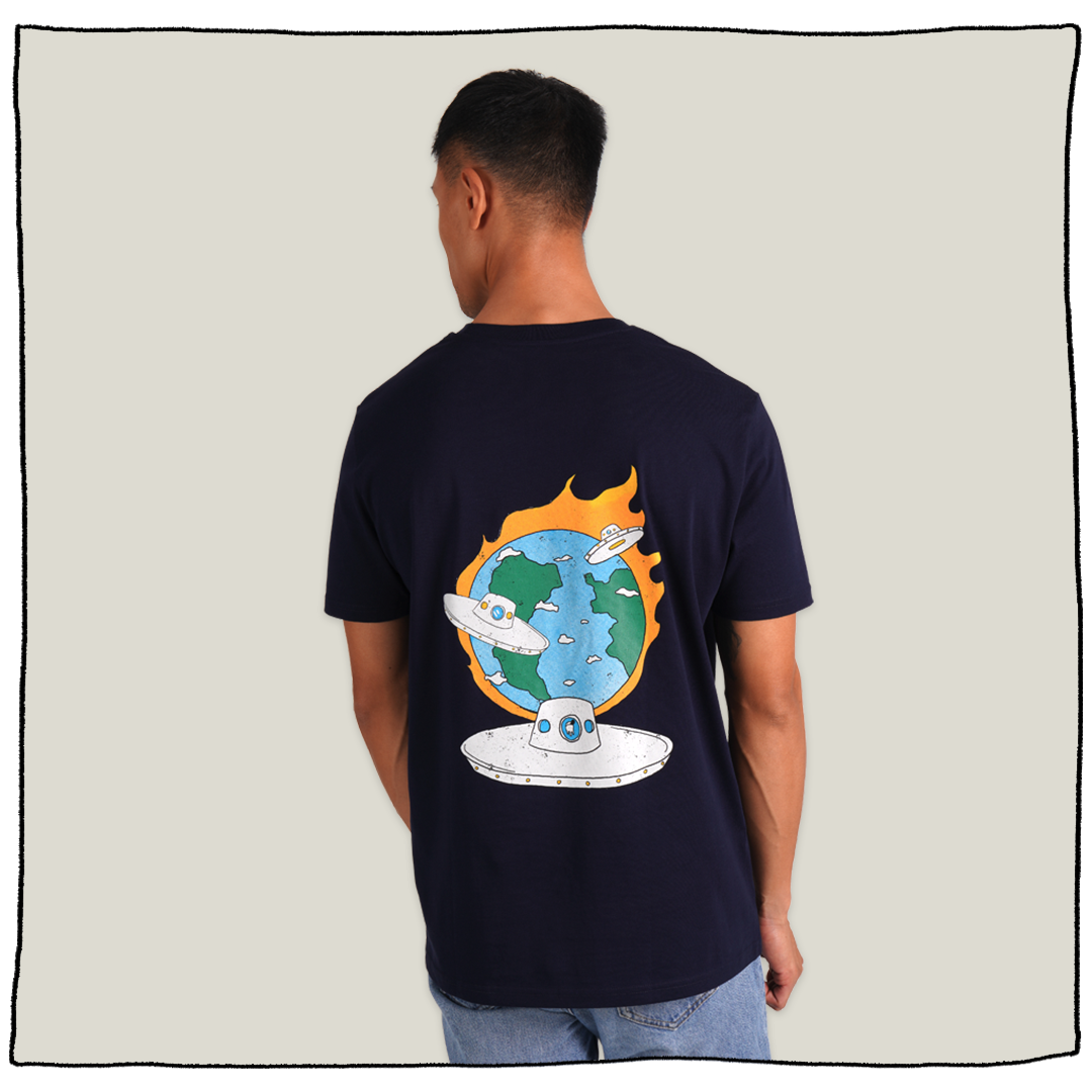 UFO Back Print T Shirt