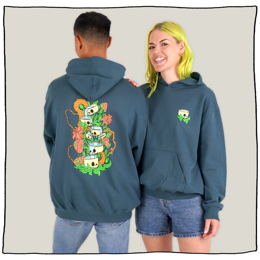 Shroom Garden Hoodie in Teal