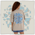 Fractured Skull Oversized Tee in Stone