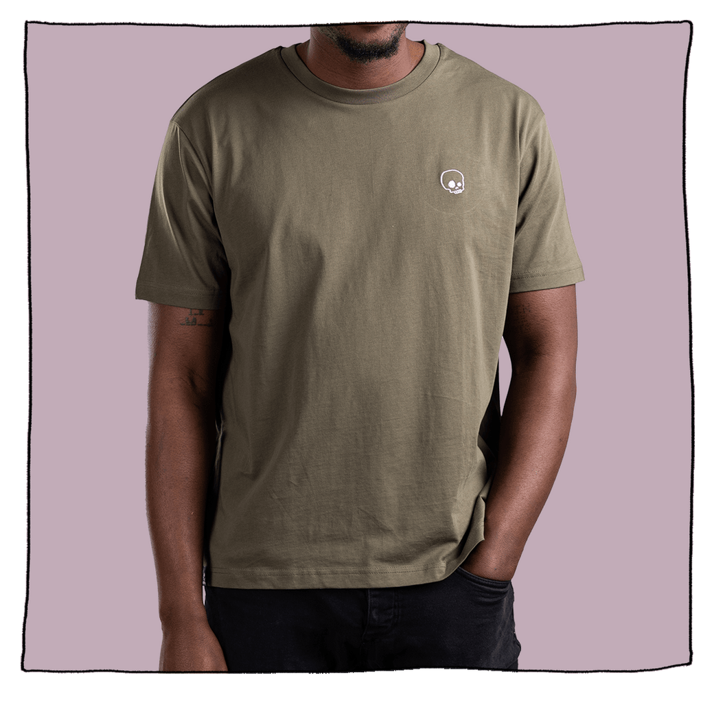 Little Skull Relaxed T-Shirt in Khaki