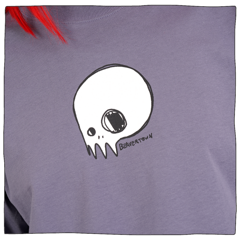 Skull Boxy Crop Tee
