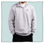 1/4 Zip Sweatshirt in Light Grey