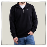 1/4 Zip Sweatshirt in Black