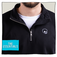 1/4 Zip Sweatshirt in Black