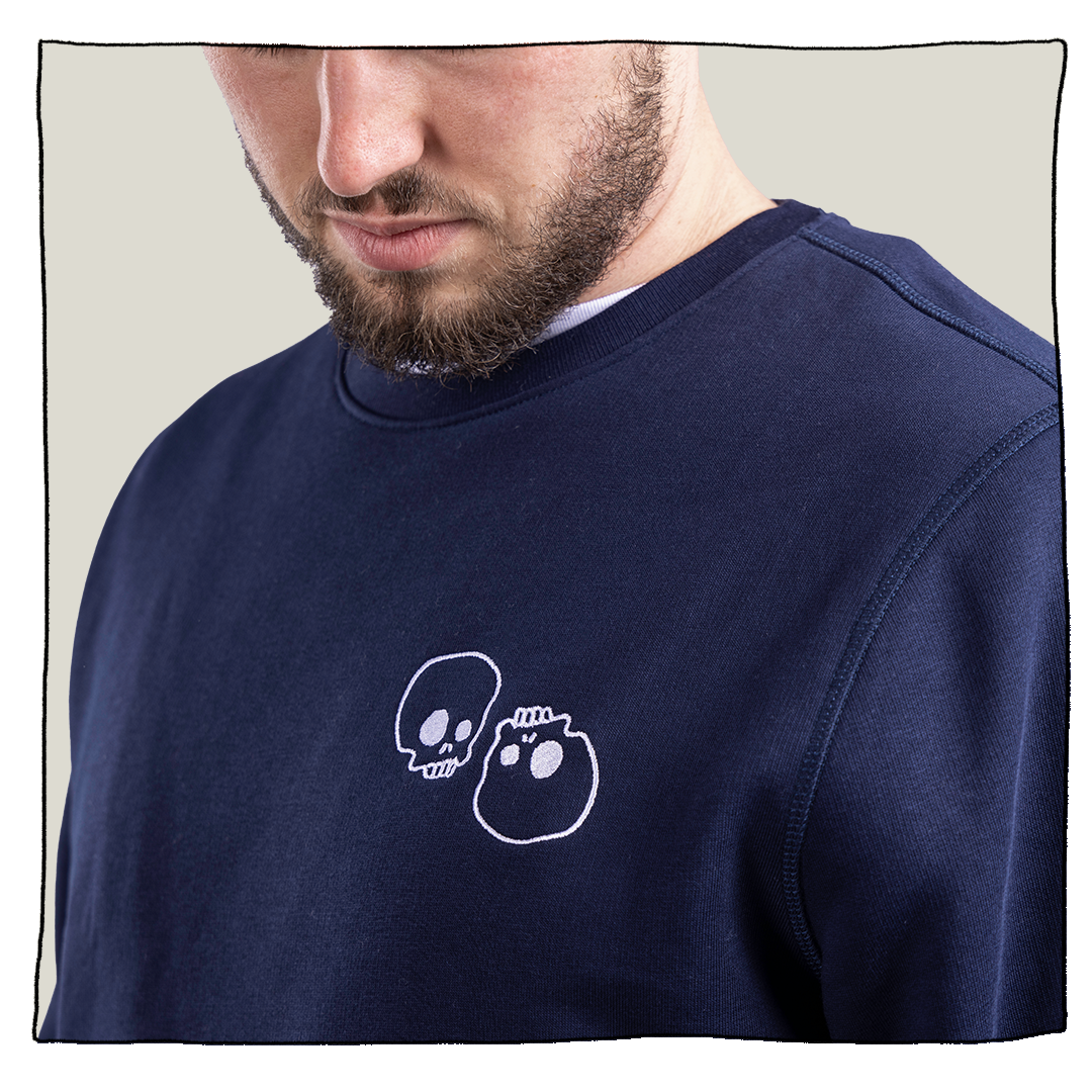 Skulls Sweatshirt in Navy