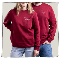 Skulls Sweatshirt in Burgundy