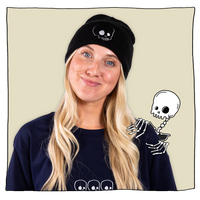 Skull Beanie in Black