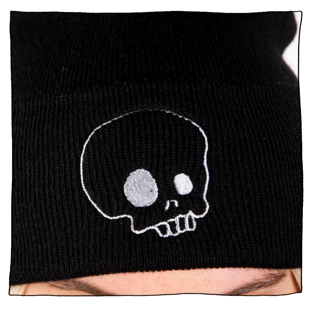 Skull Beanie in Black