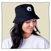 Skull Bucket Hat in Black