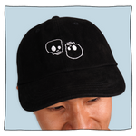 Double Skull Baseball Cap in Black