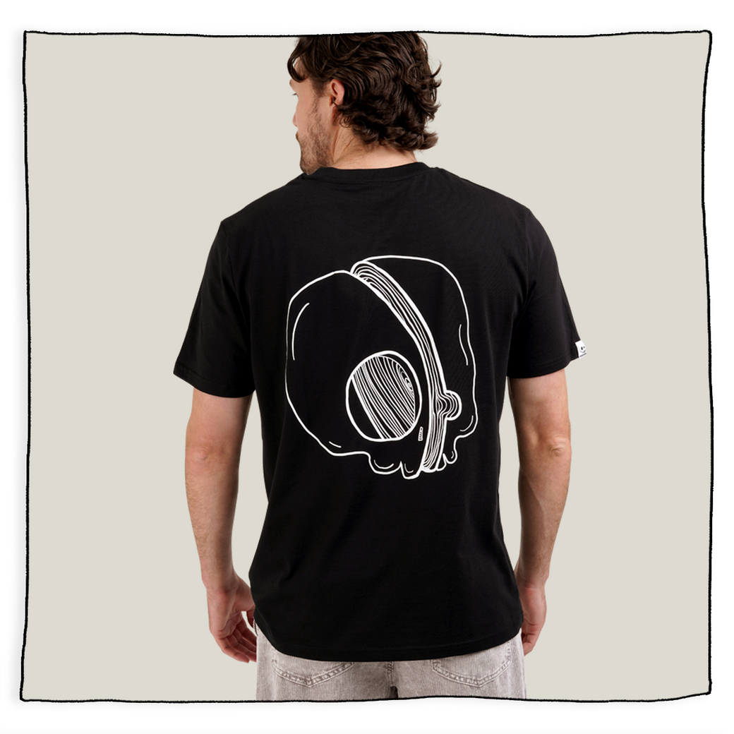 Little Skulls Squared Printed T-Shirt in Black