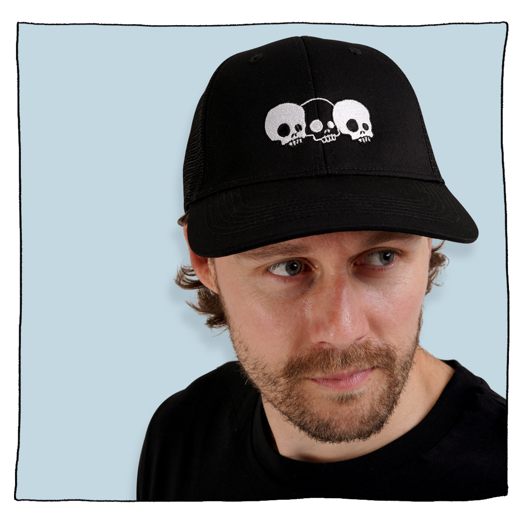 Essential Skulls Trucker Cap in Black