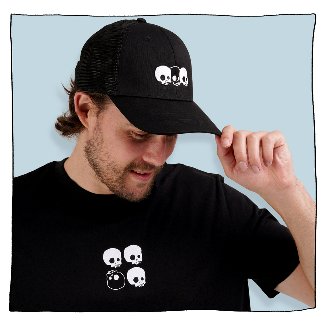 Essential Skulls Trucker Cap in Black