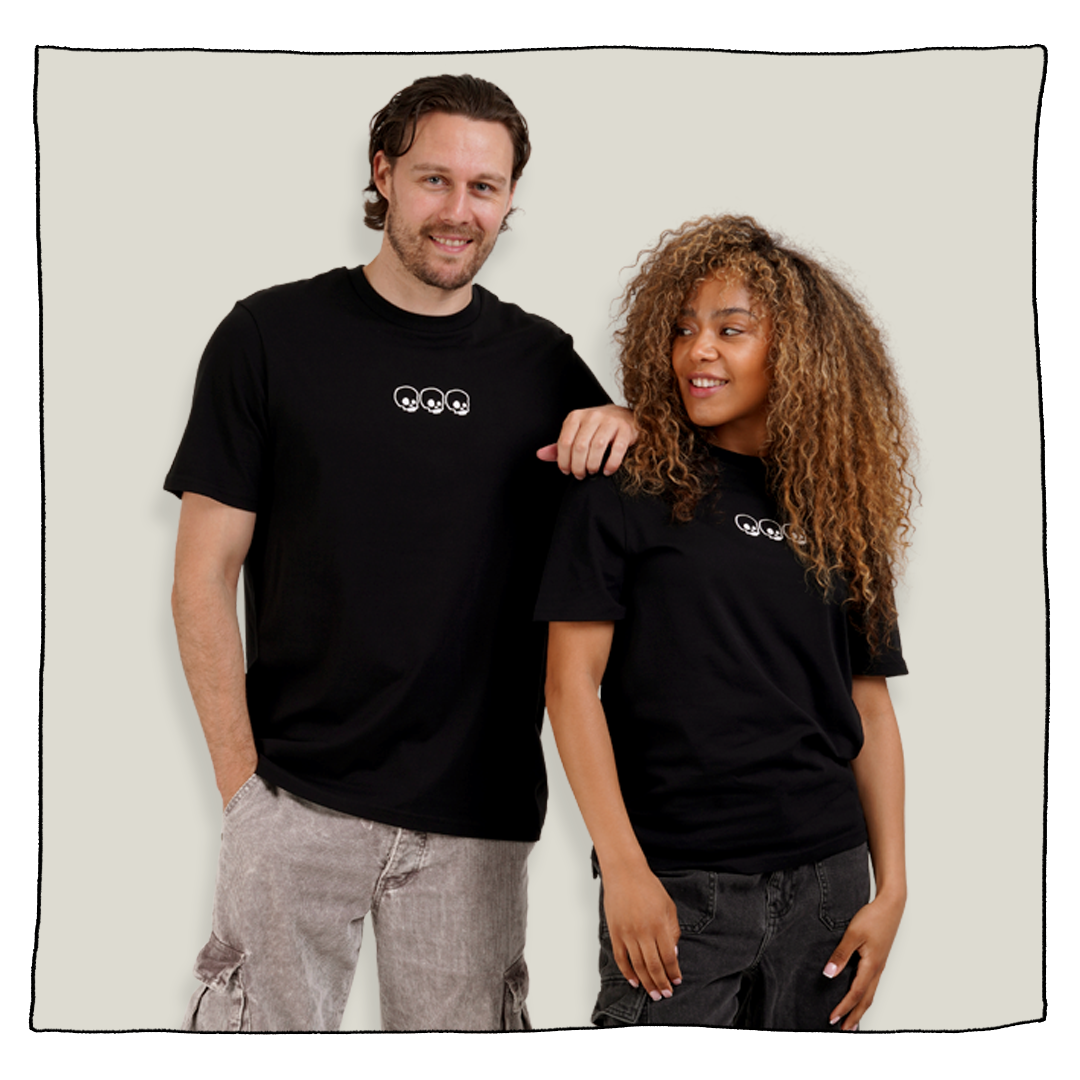 Little Skulls Embroidered T Shirt