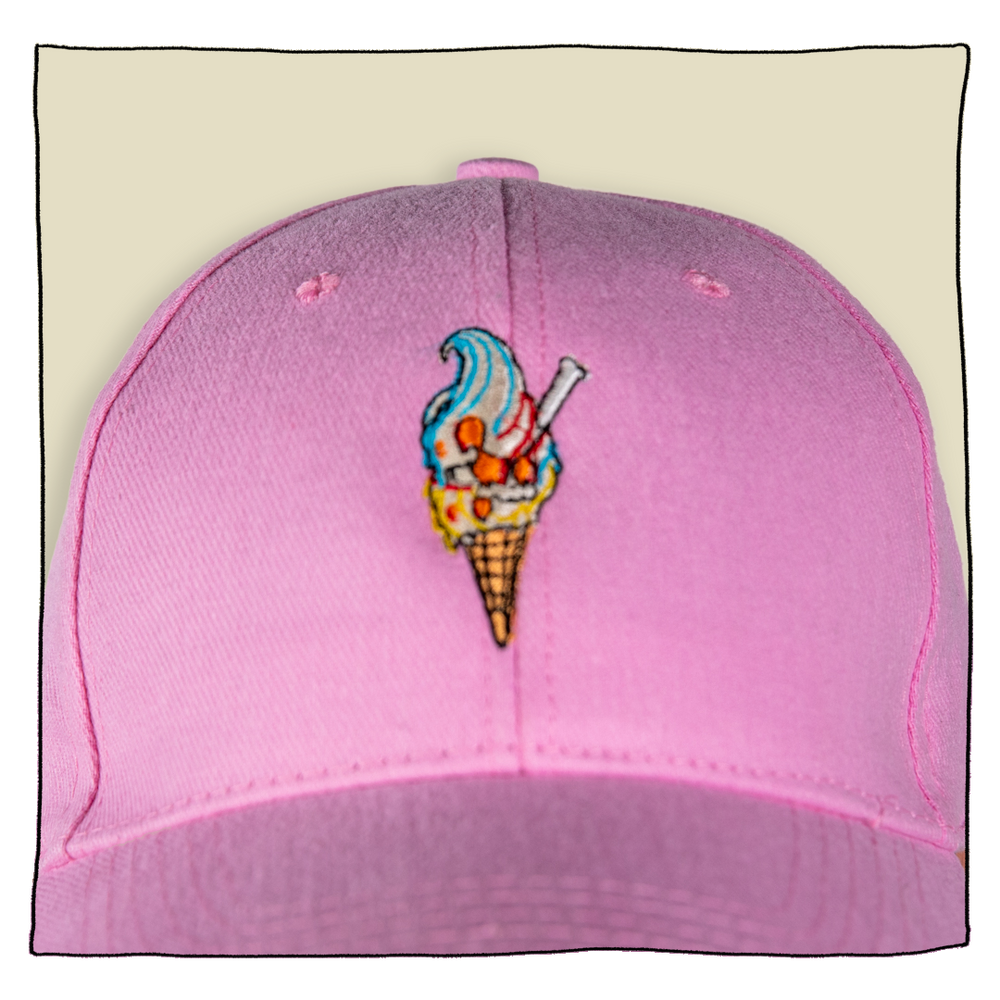 Ice Cream Skull Cap in Pink
