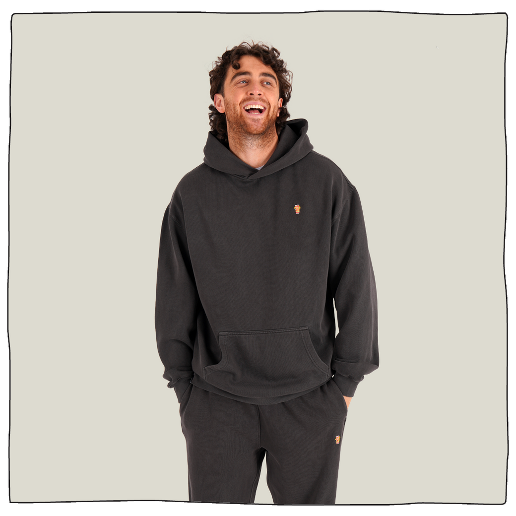 Mini Pint Relaxed Hoodie in Faded Black