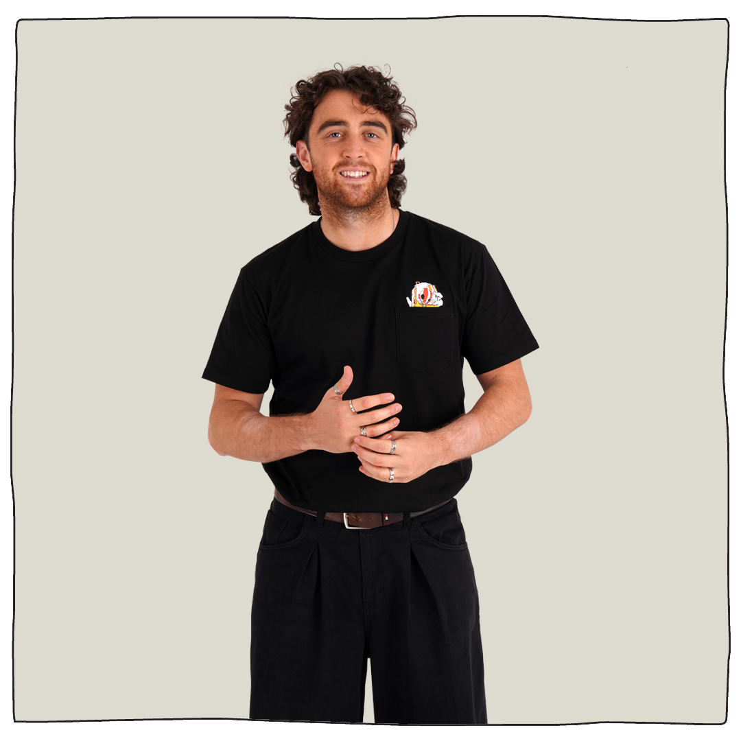 Neck Oil Can Pocket T Shirt