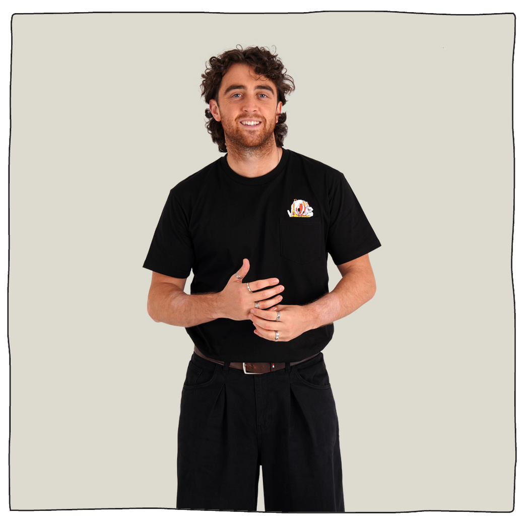 Neck Oil Can Pocket T-Shirt