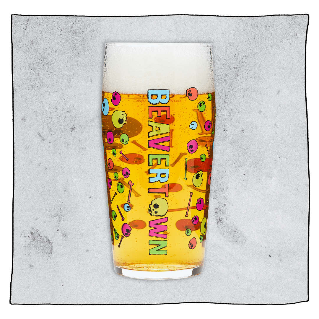 Psychedelic Skull Pint